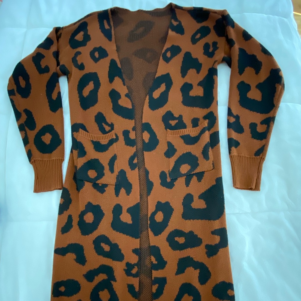 Animal print cardigan